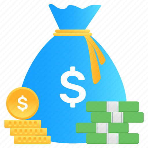 Stack, money, stack of money, money sack, dollar coins, paper money, capital icon - Download on Iconfinder