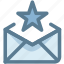 email, favorite, favorite email, letter, receive, star 
