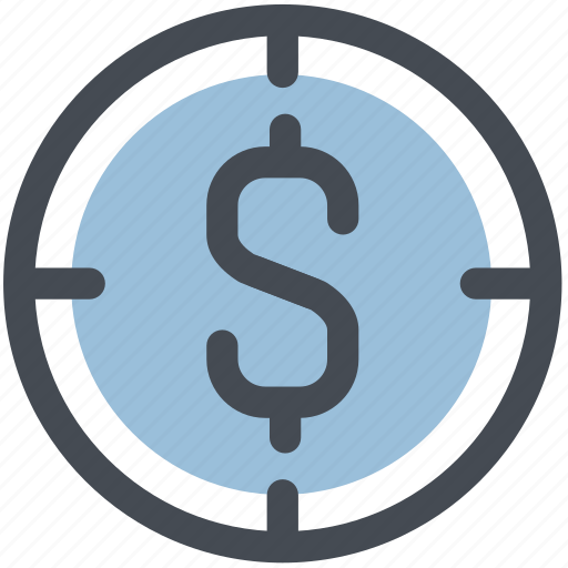 Crosshair, dollar, financial, financial target, focus, goal, money icon - Download on Iconfinder