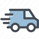 delivery, delivery car, logistics, package, truck, van