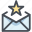 email, favorite, favorite email, letter, receive, star 