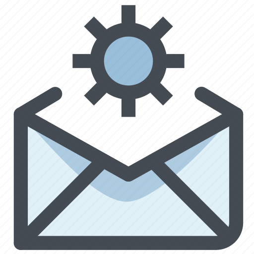 Electronic mail, email, gear, letter, mail settings, send icon - Download on Iconfinder