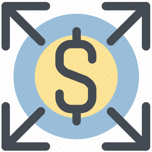 Distribute, expand, growth, increase money, money, up icon - Download on Iconfinder