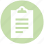 assessment, business, clipboard, list, report, tasks 
