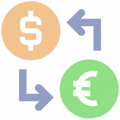 Dollar, dollar and euro, euro, money convert, money exchange icon - Download on Iconfinder