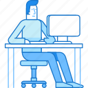 business, computer, guy, man, sitting, work