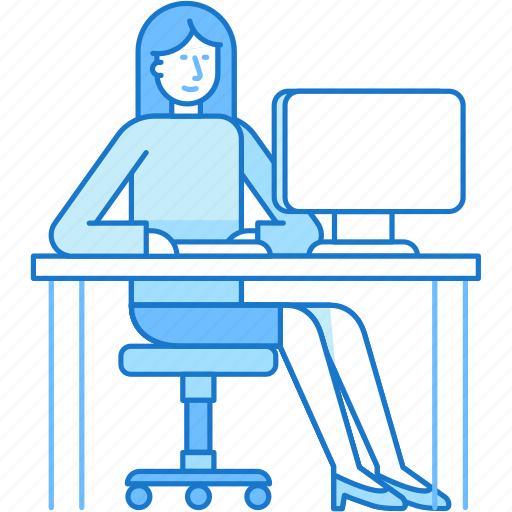 Computer, freelance, job, office, woman, work icon - Download on Iconfinder