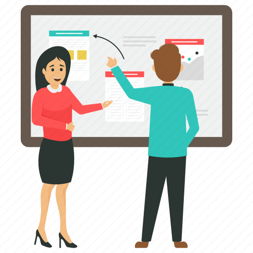 Business meeting, business partners, business people, business people analyzing graph, co-workers illustration - Download on Iconfinder