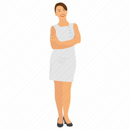 Business character, business lady, business woman, happy business woman, smiling business lady illustration - Download on Iconfinder