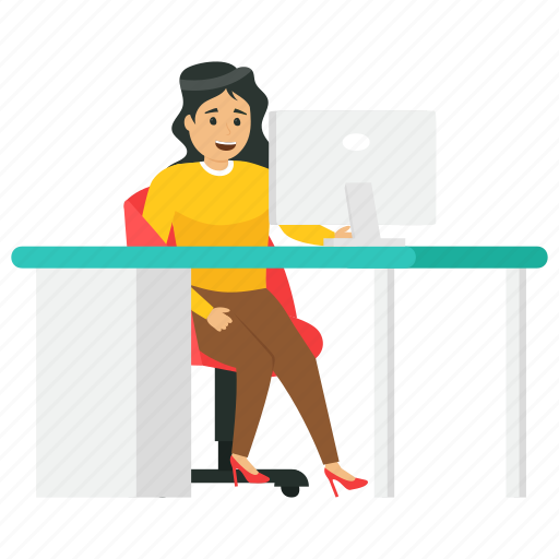 Business woman, female accountant, female employee, office worker, working woman illustration - Download on Iconfinder