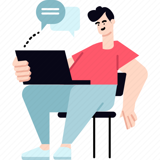 Business, support, communication, chat, contact, video call, work from home illustration - Download on Iconfinder