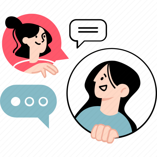 Communication, chat, message, conversation, contact, support, social media illustration - Download on Iconfinder