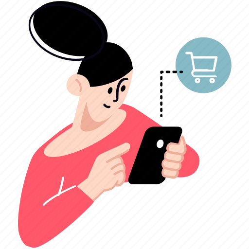 Mobile, shopping, sale, e-commerc, cart, shop, buy illustration - Download on Iconfinder