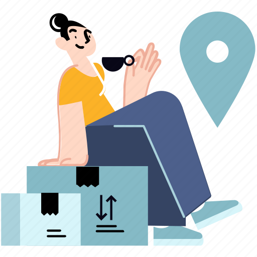 Shopping, delivery, location, shipping, tracking, moving, navigation illustration - Download on Iconfinder