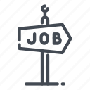 arrow, direction, job, road, sign