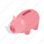 bank, banking, cash, currency, isometric, piggy, save 