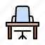 chair, desk, interior, office, table 
