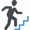 businessman, running on stairs, business, success