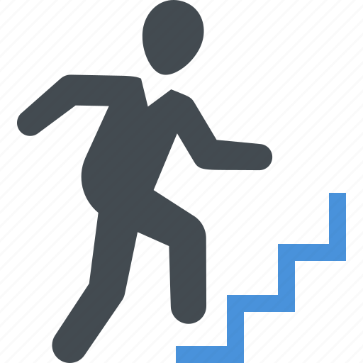 Businessman, running on stairs, business, success icon - Download on Iconfinder