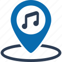 music location, placeholder, mapmarker, sound, music, gps, pin