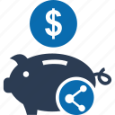 share savings, share, savings, finance, connection, piggy, network