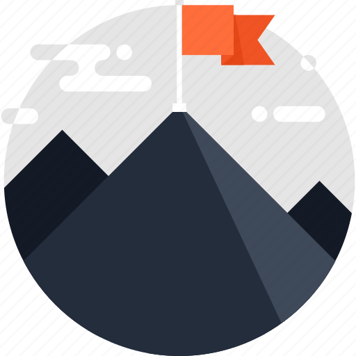 Achievement, flag, goal, mission, mountain, success, target icon - Download on Iconfinder