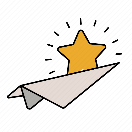 Direction, paper, plane, star, motivation icon - Download on Iconfinder