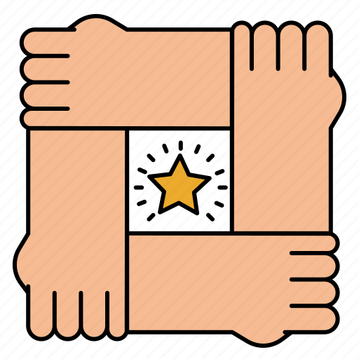 Teamwork, hand, star, coworker, team icon - Download on Iconfinder