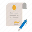 contract, sign, paper, signature, document