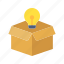 think out of the box, idea, creative, innovation, creativity, bulb, box, strategy 