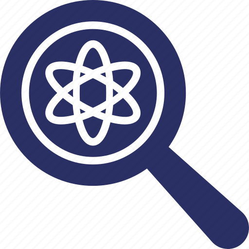 Analysis, atom, magnifier, research, science icon - Download on Iconfinder