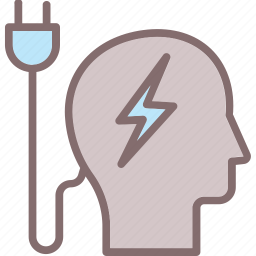 Brain, head, lightning, thunder icon - Download on Iconfinder