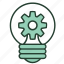bulb, gear, idea, improve, innovation, problem, solving 