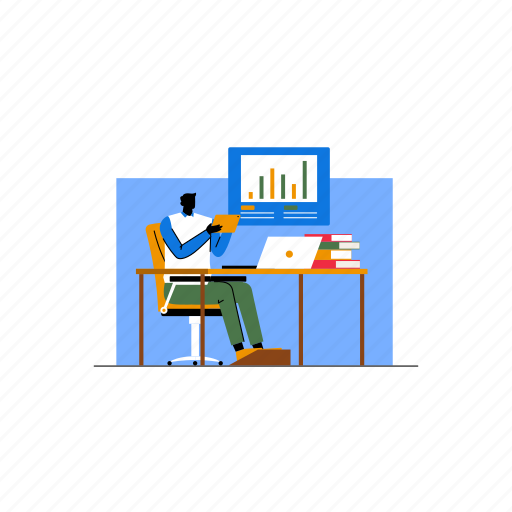 Workers, analyzing, finances, business, employees, staff, team illustration - Download on Iconfinder