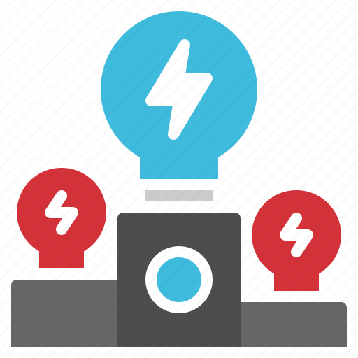 Idea, lightbulb, podium, victory, winner icon - Download on Iconfinder