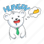 hungry bear, teddy bear, feeling hungry, craving food, cute bear 