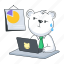 busy bear, project status, business plan, working bear, bear character 