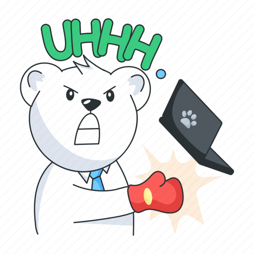 Annoyed character, angry bear, angry teddy, furious bear, bear character icon - Download on Iconfinder