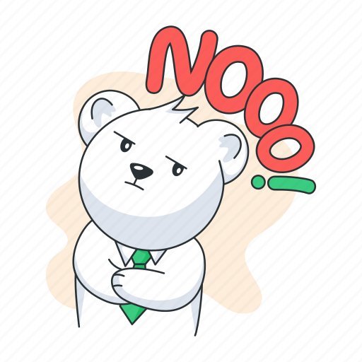 Grumpy feeling, bad mood, annoyed character, cute bear, teddy bear icon - Download on Iconfinder