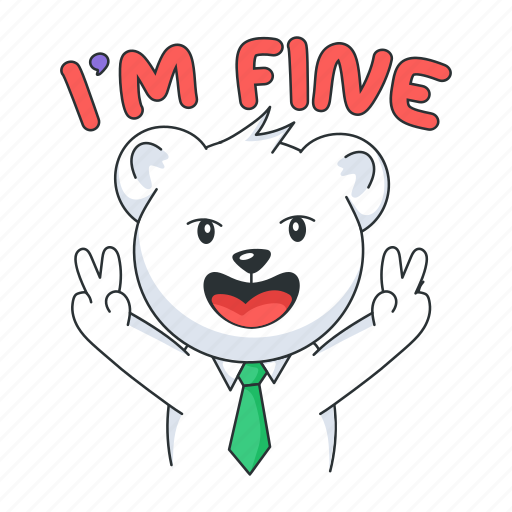 Fine, happy bear, happy teddy, cute bear, bear character icon - Download on Iconfinder