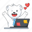 happy employee, happy teddy, happy bear, working bear, happy feeling 