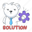 management solution, work solution, creative solution, bear character, working bear 