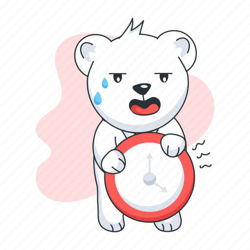 Work deadline, job deadline, deadline stress, work stress, stressed bear icon - Download on Iconfinder