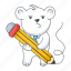 bear pencil, cute bear, teddy bear, working bear, bear character 