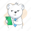 mobile user, smartphone user, mobile scrolling, mobile chat, cute bear 