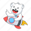 business startup, bear riding, business launch, laughing bear, happy bear 