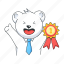 business award, business reward, business achievement, happy bear, laughing bear 