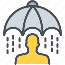 business, insurance, modern, protection icon, risk management, umbrella