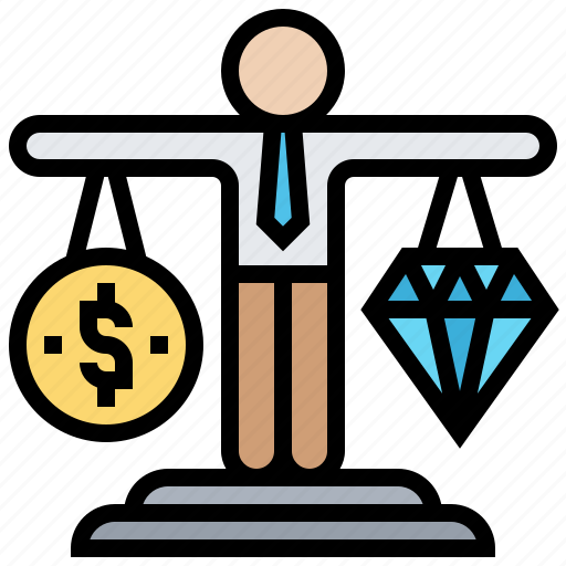Balance, diamond, economies, scale, values icon - Download on Iconfinder