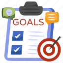 goals list, checklist, todo, plan list, agenda list